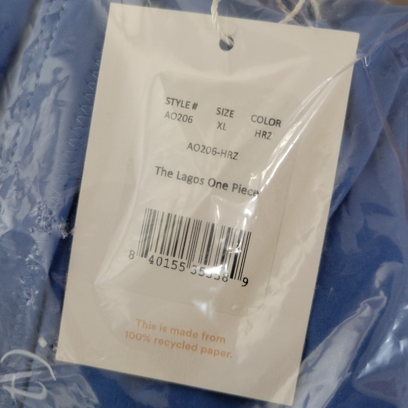 Andie Swim Lagos One Piece Swimsuit XL Blue NWT - Picture 4 of 9